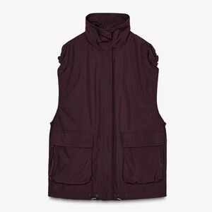 Zara burgundy oversized vest NWT